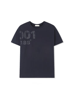 001 Crack Graphic Semi-Crop T-Shirt