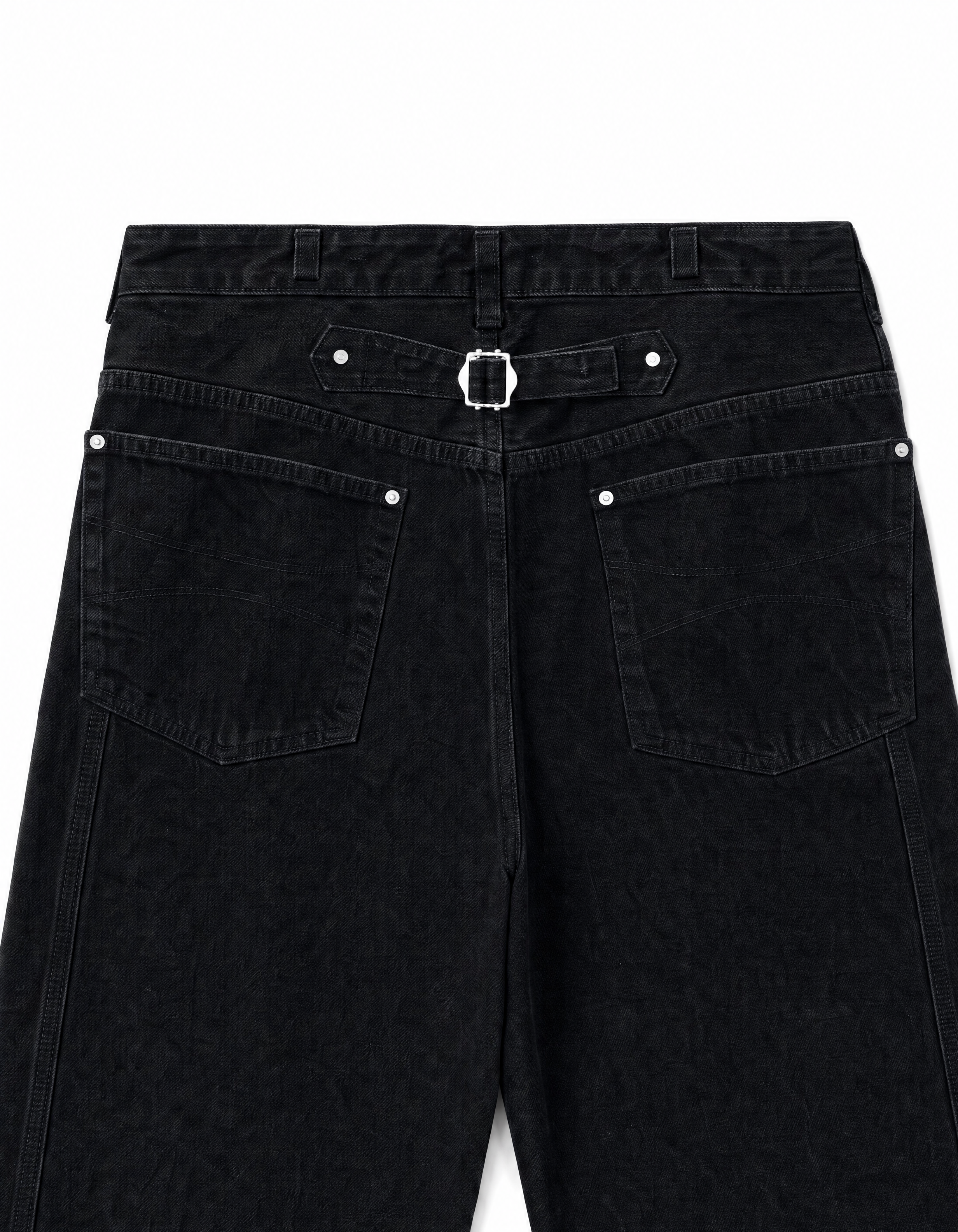 Tab-Pocket Wide Denim Pants