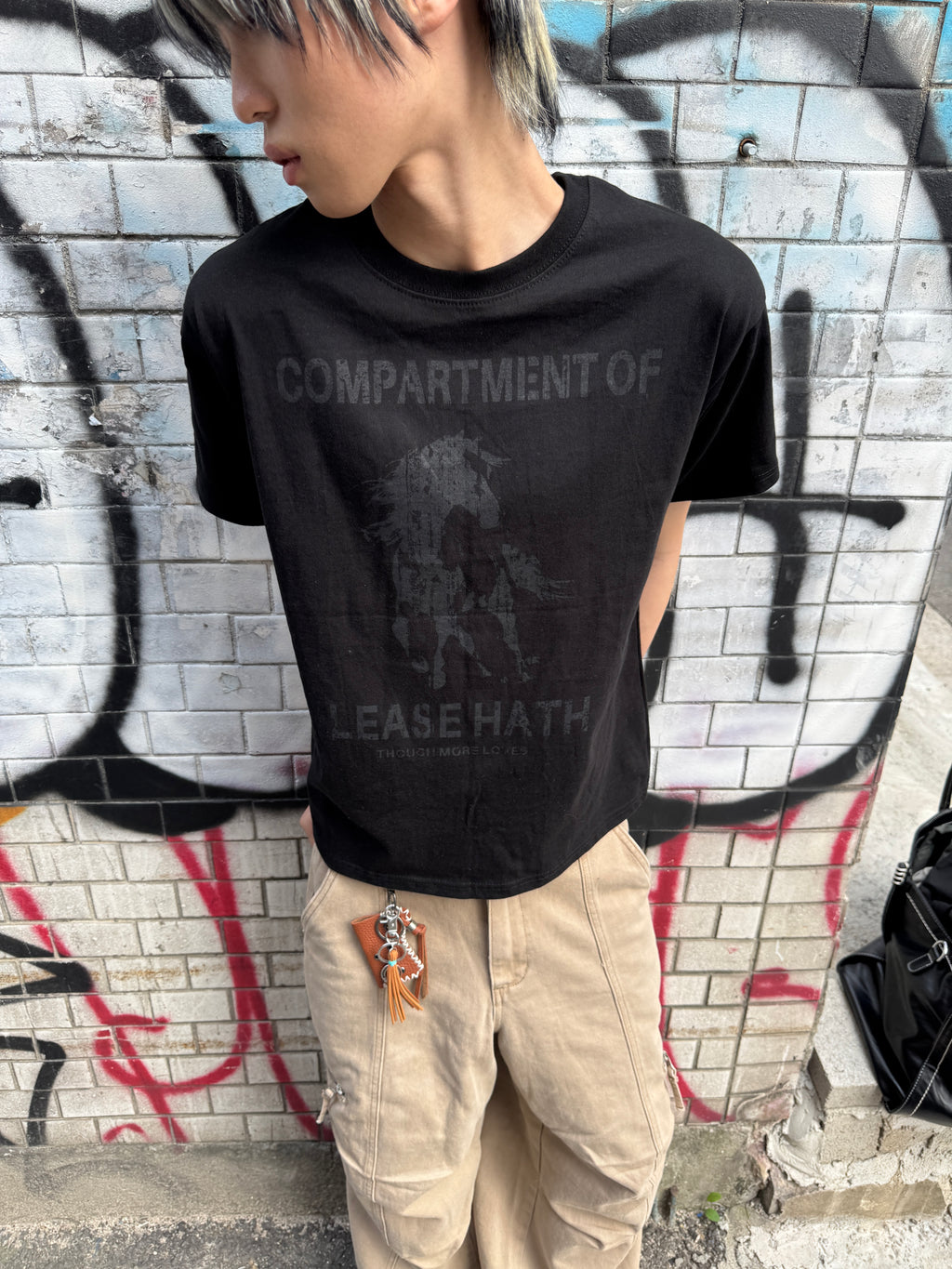Distressed Horse Graphic Cotton Tee