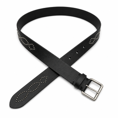 Loop-Stud Leather Belt