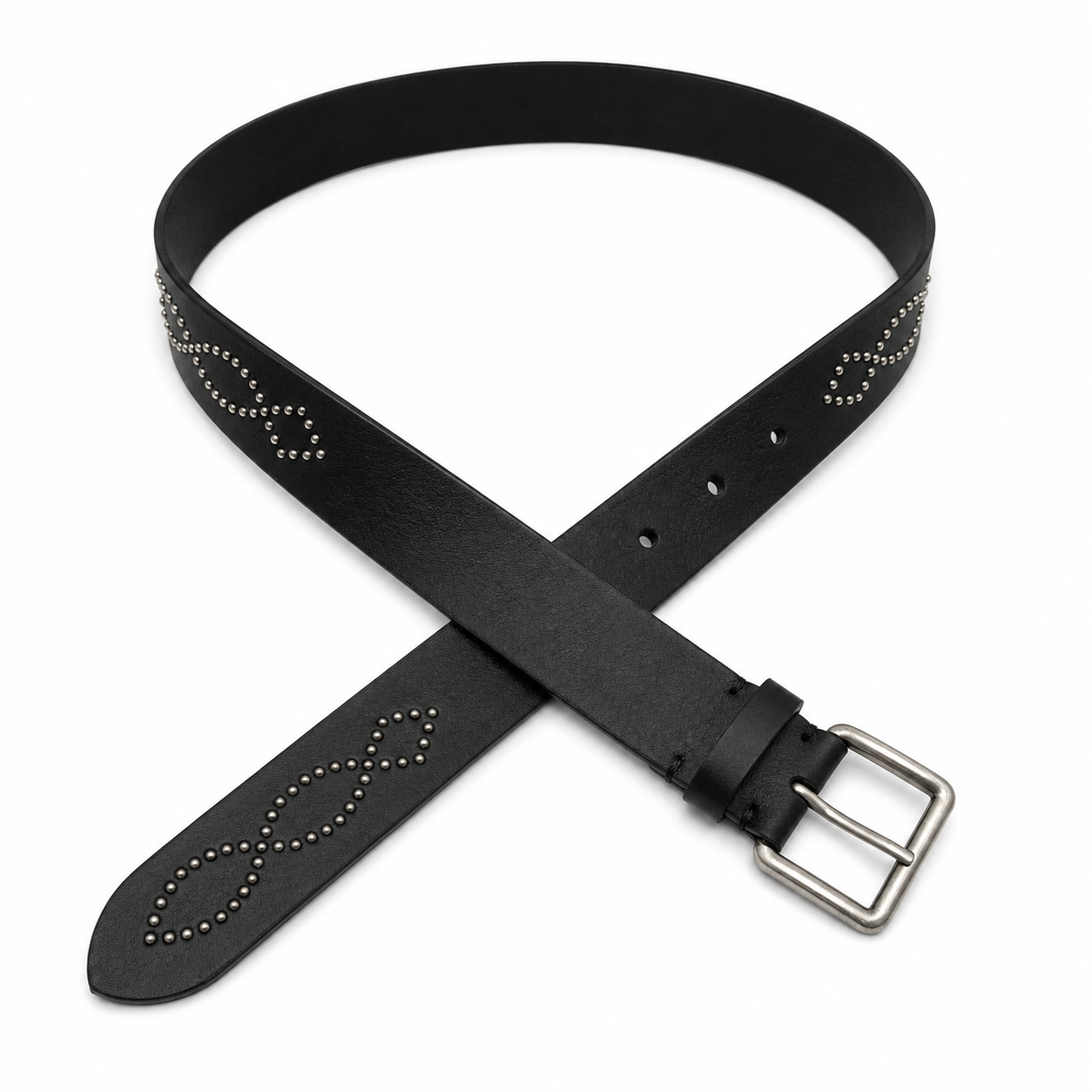 Loop-Stud Leather Belt
