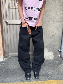 Tab-Pocket Wide Denim Pants