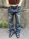 Oil-Wash Semi-Flare Jeans