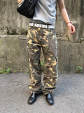 Washed Camo Panel Cargo Pants
