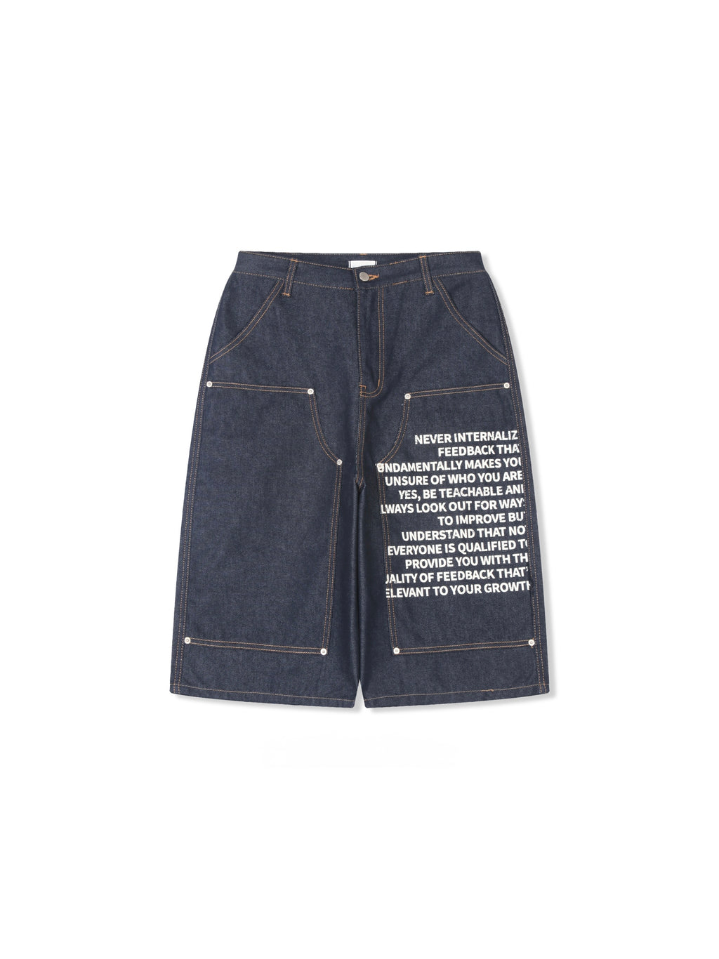 Graphic Double-Knee Denim Bermuda Shorts