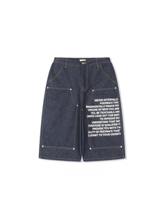 Graphic Double-Knee Denim Bermuda Shorts