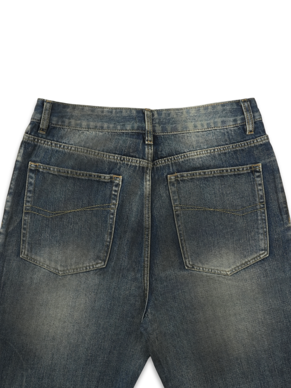 Oil-Wash Semi-Flare Jeans