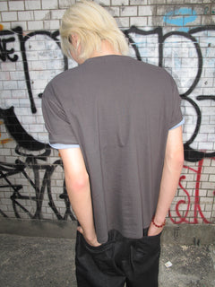 Bio-Washed Semi-Crop Graphic T-Shirt