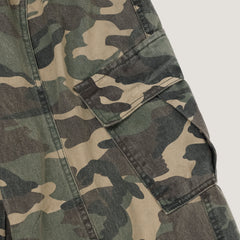Washed Camo Panel Cargo Pants