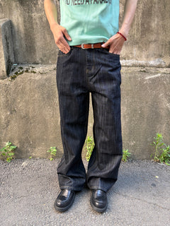 Script-Embroidered Selvedge Jeans