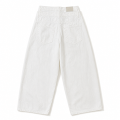 Button-Fly Layered Wide Cotton Pants