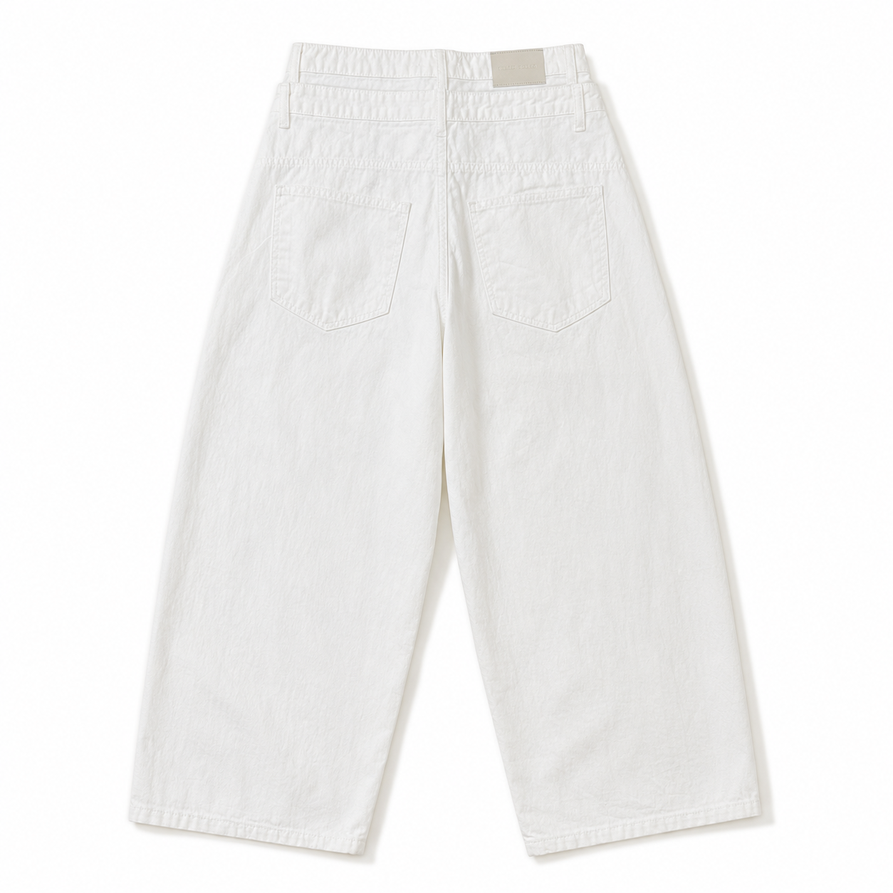 Button-Fly Layered Wide Cotton Pants