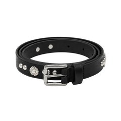 Concho-Stud Slim Leather Belt