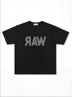 Bio-Washed Semi-Crop Graphic T-Shirt