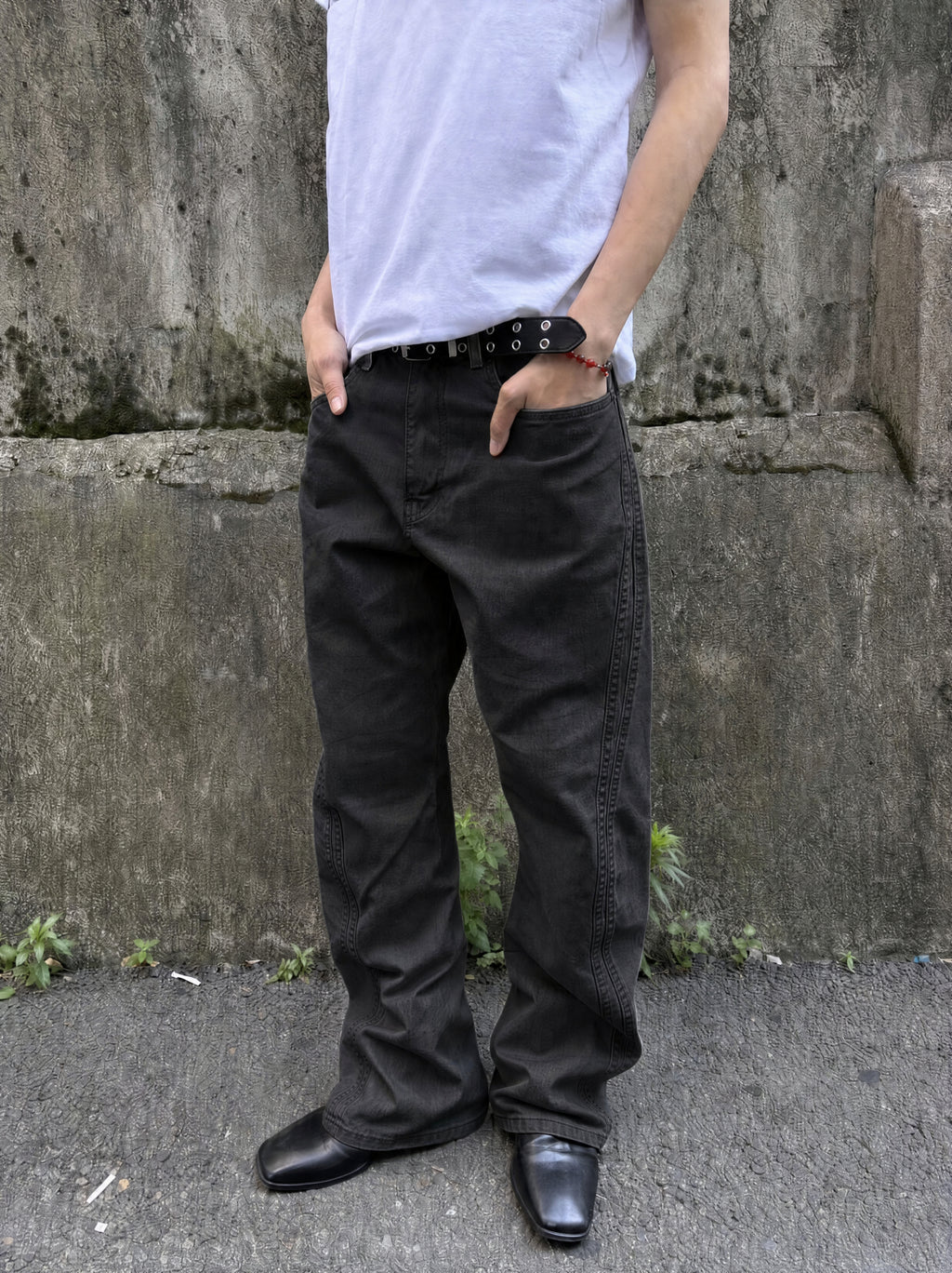 Washed Seam Flare Pants