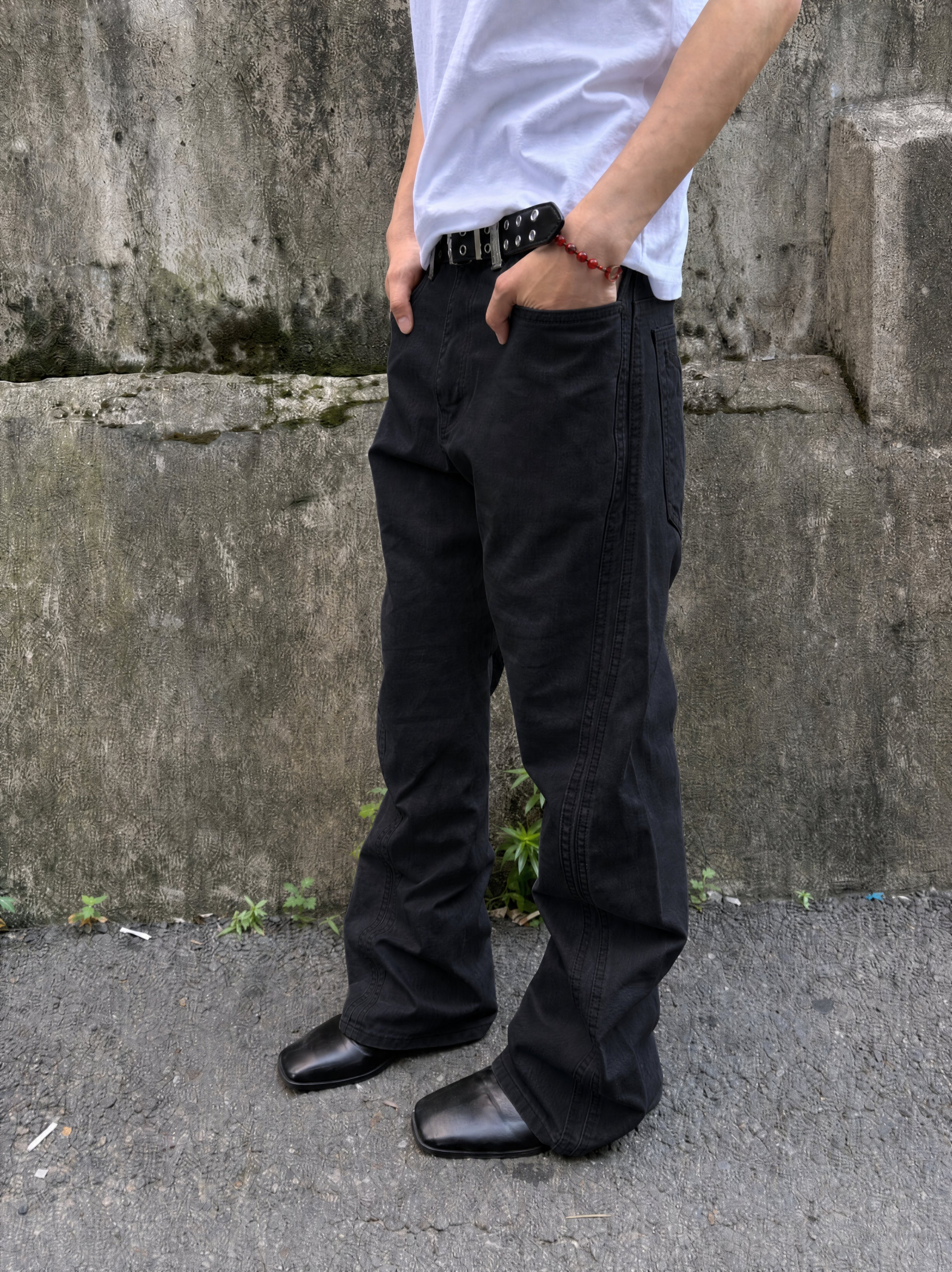 Washed Seam Flare Pants