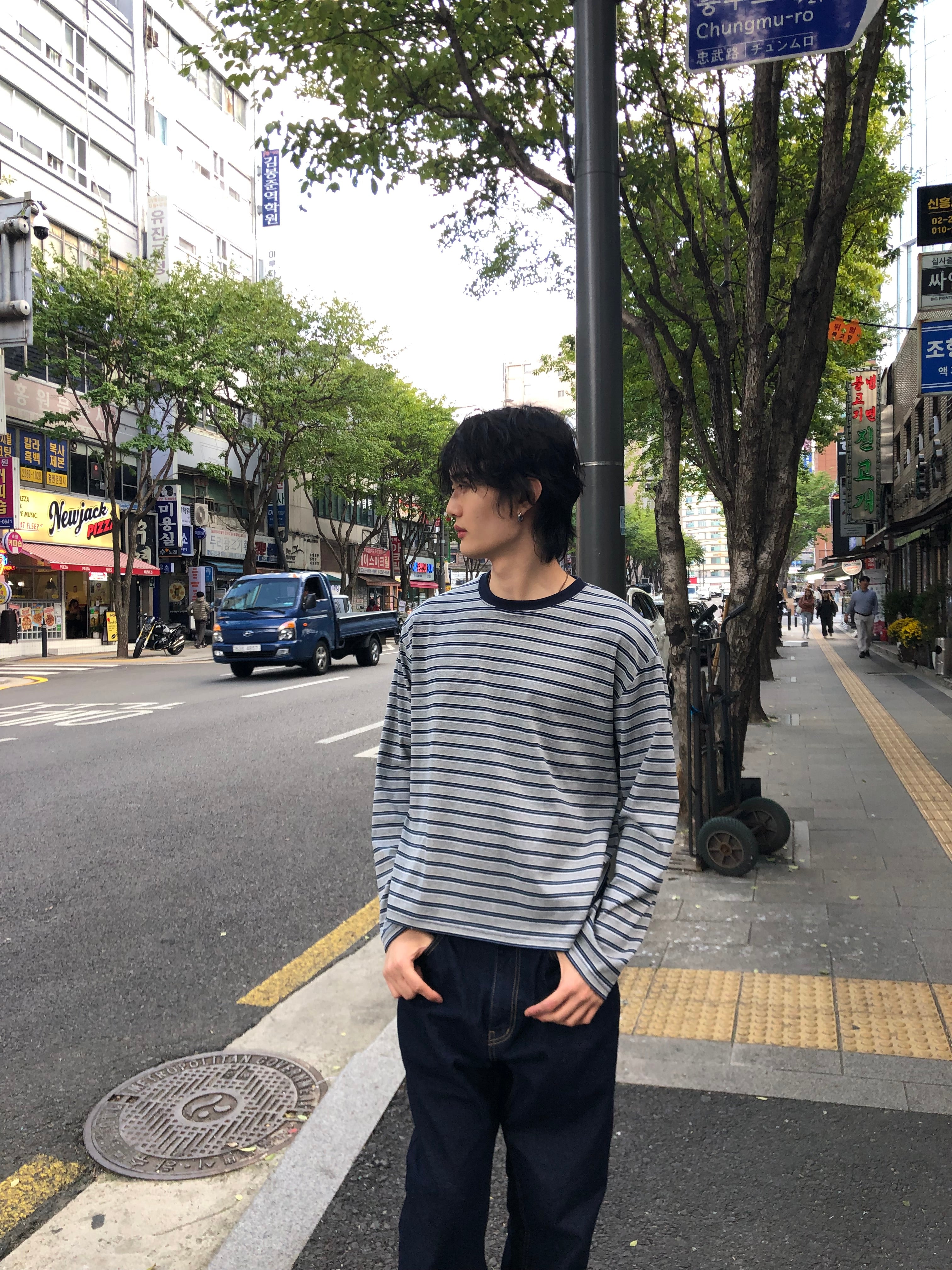 Soft Stretch Stripe Long Sleeve Tee