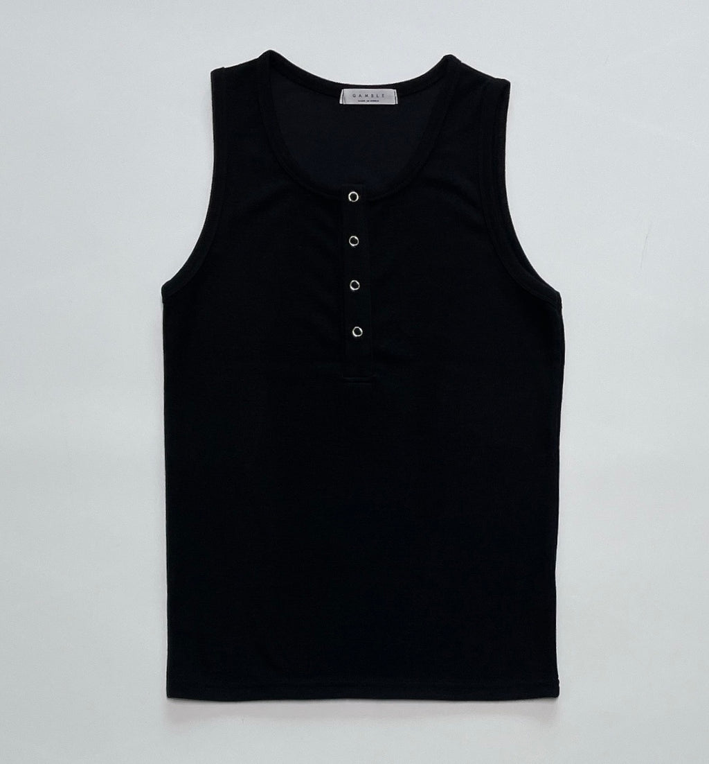 Ring-Button Henley Tank Top