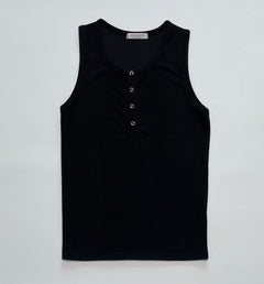Ring-Button Henley Tank Top