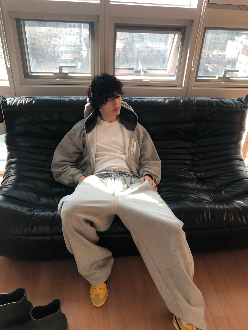 Sagged Layered Sweat Pants