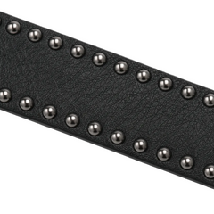 Double-Row Studded Black Belt