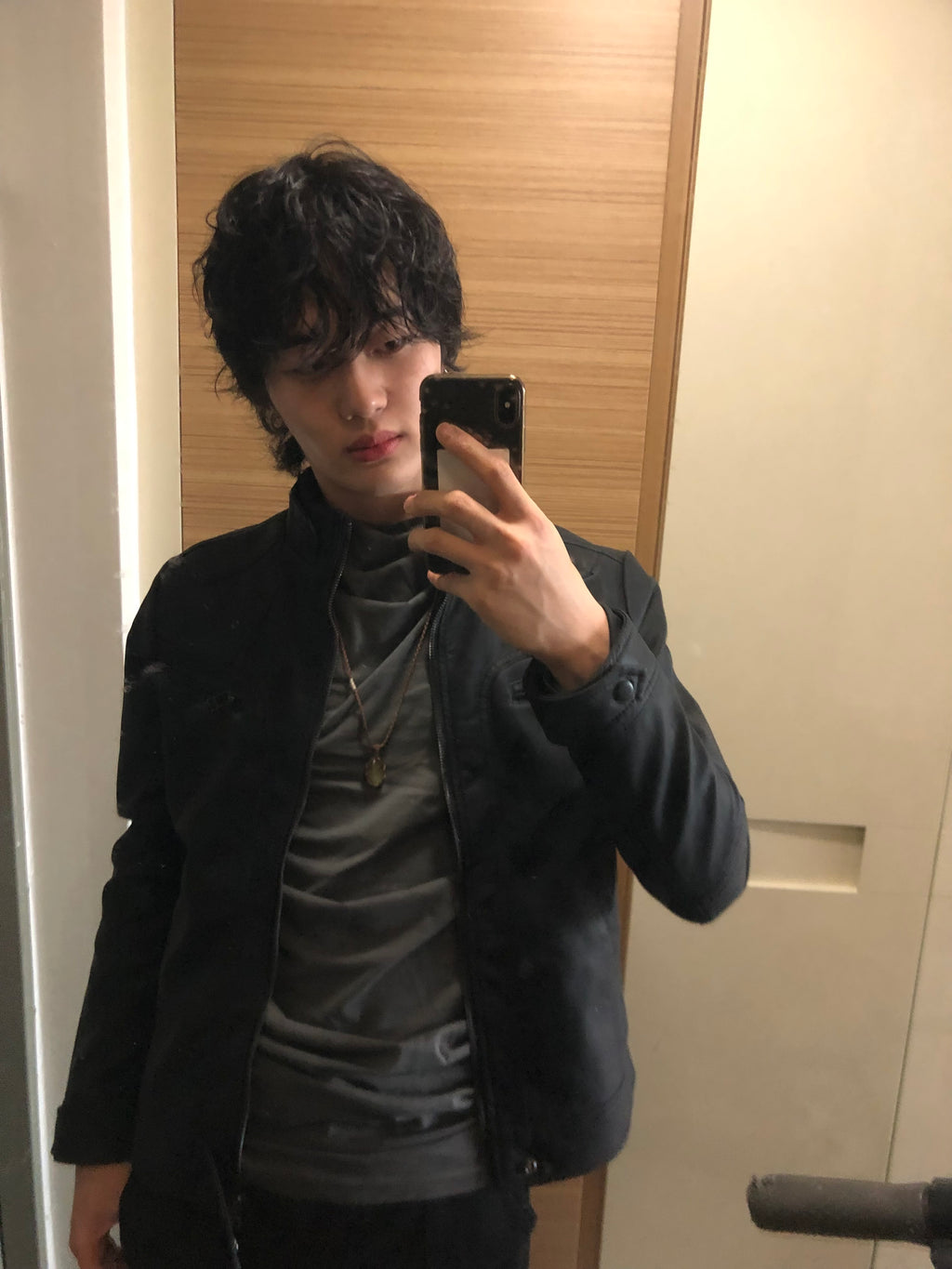 Y2k began leather biker jacket