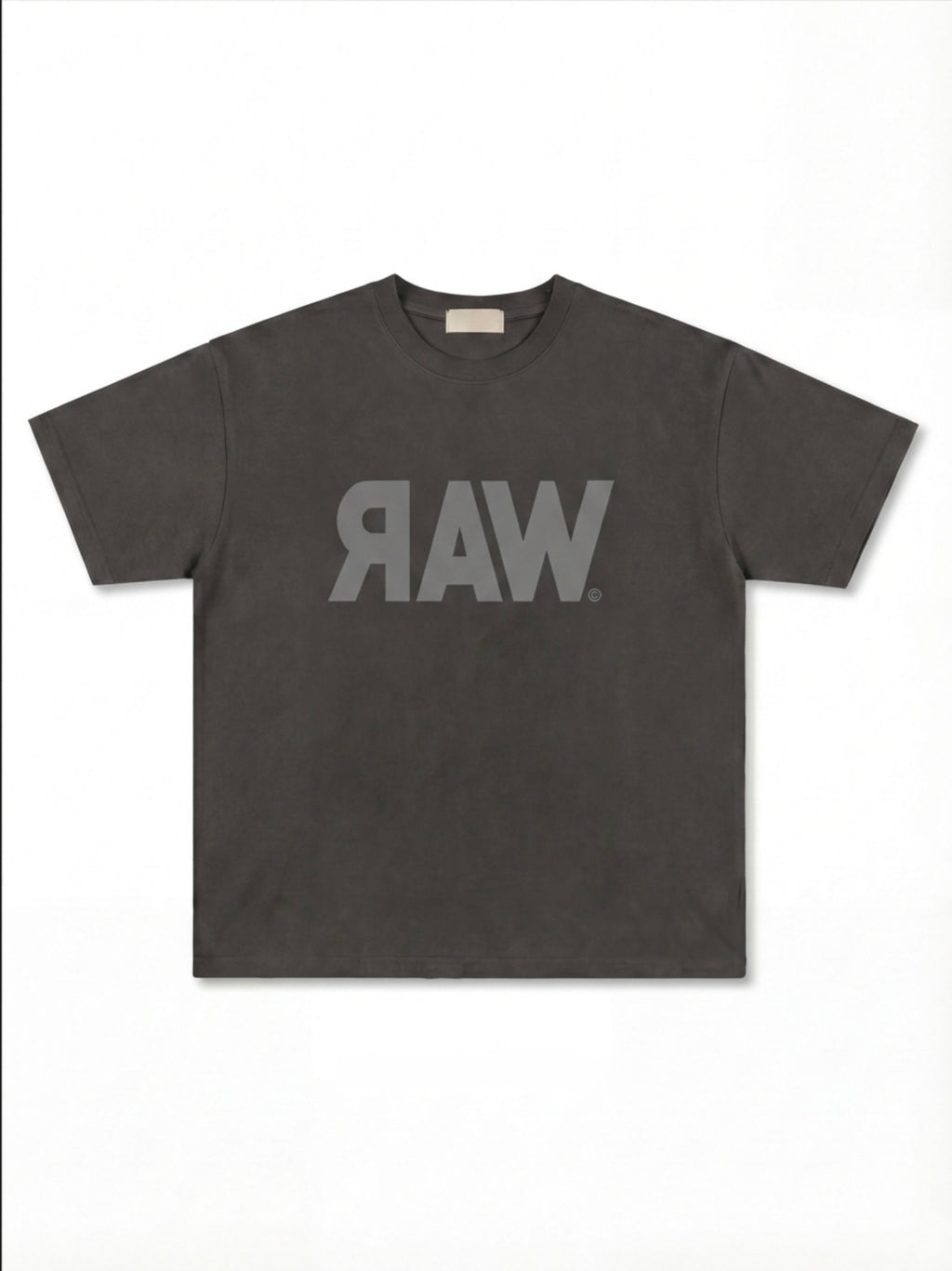 Bio-Washed Semi-Crop Graphic T-Shirt