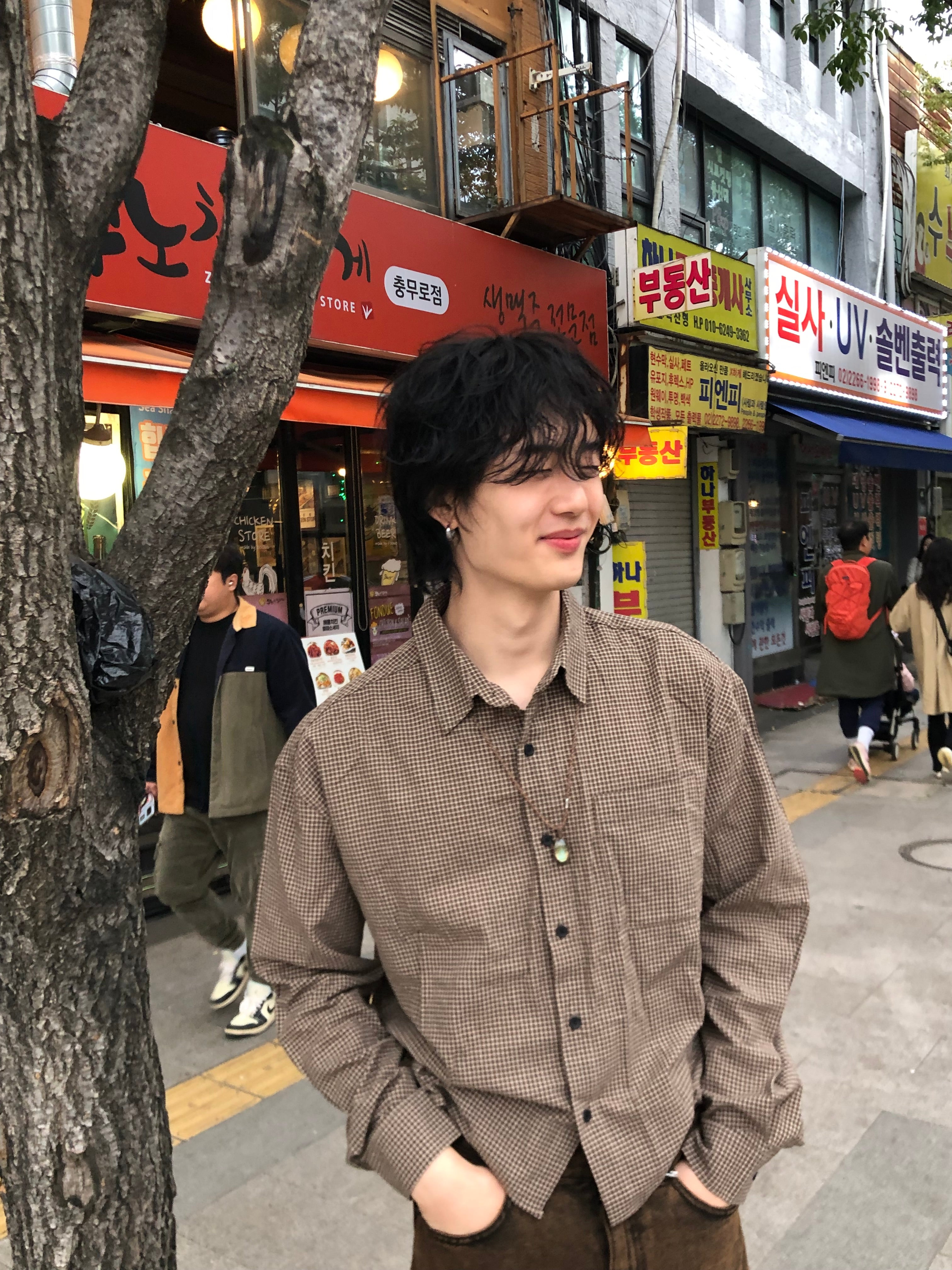 Vintage Houndstooth Cropped Shirt