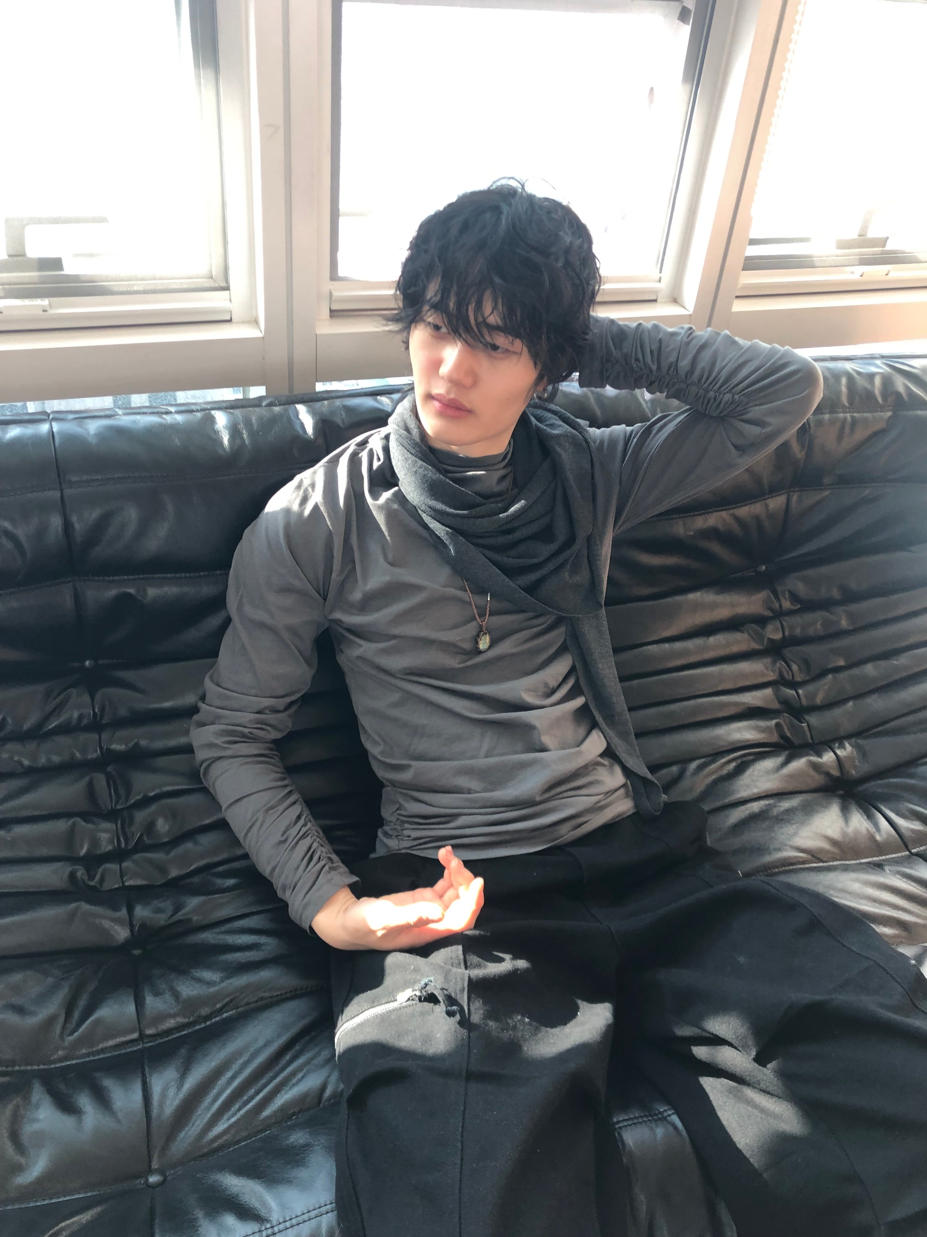 Soft Shirring Long Sleeve Top