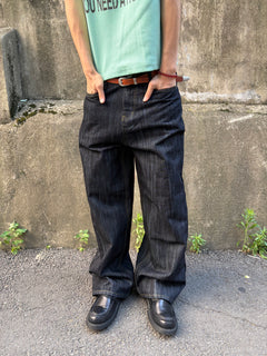 Script-Embroidered Selvedge Jeans