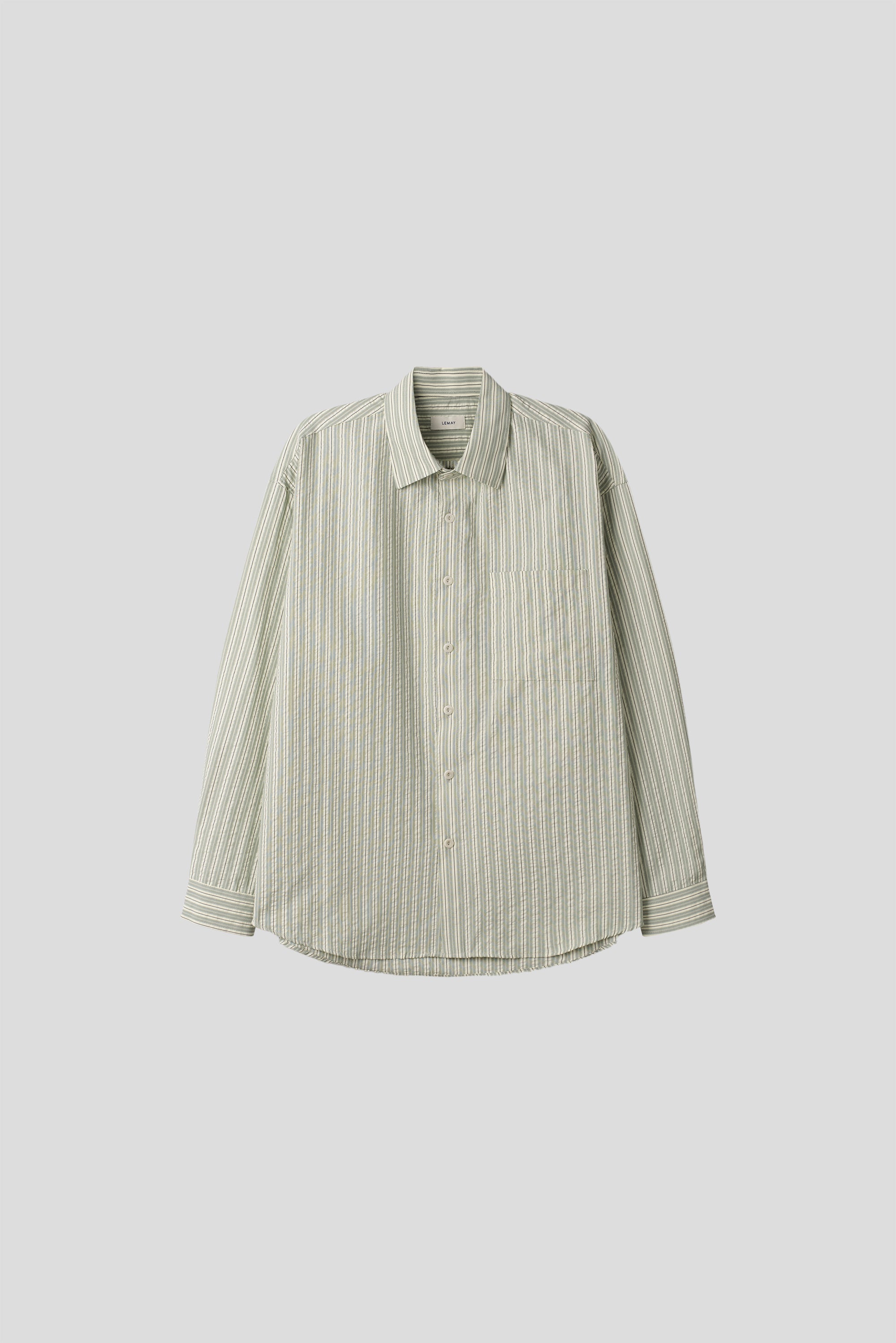Taupe Seersucker Stripe Shirt