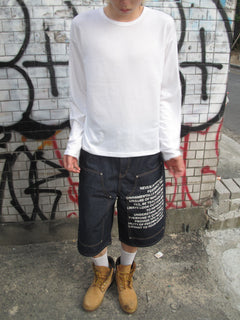 Graphic Double-Knee Denim Bermuda Shorts