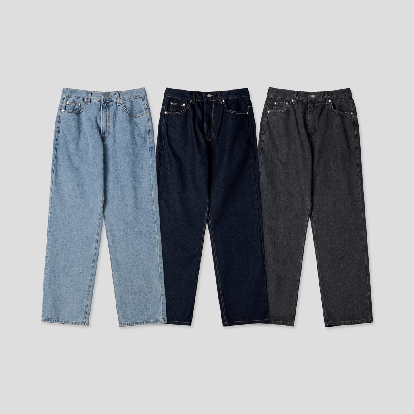 Carry Over Embroidery Wide Denim Pants