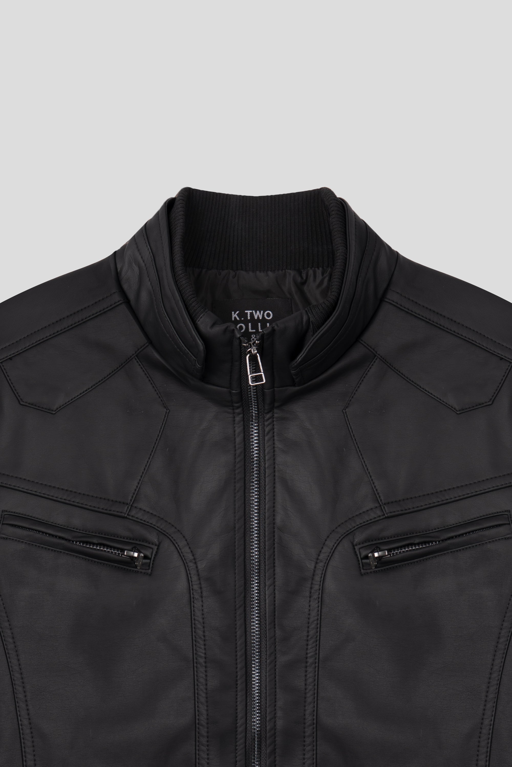 Y2k began leather biker jacket