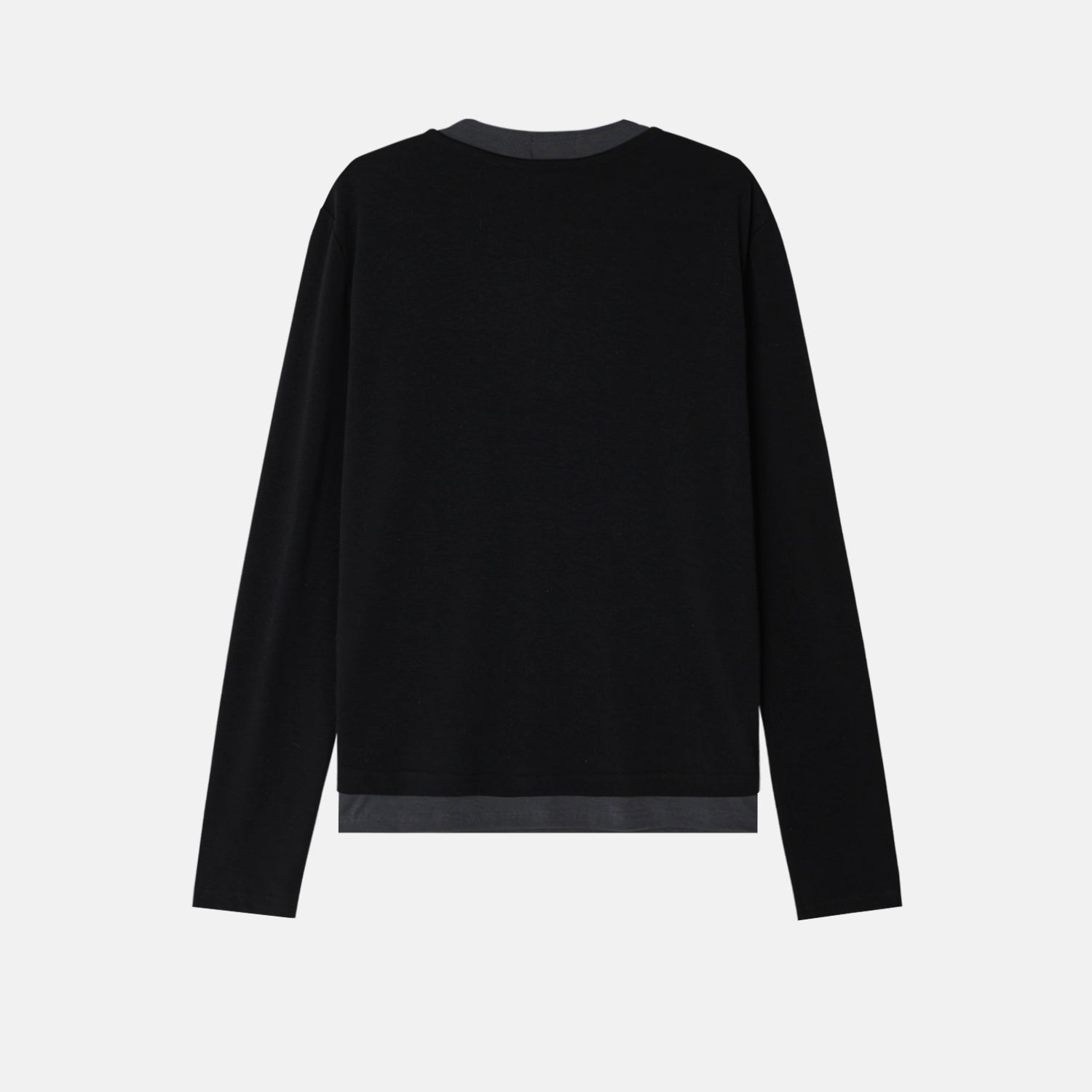 Buckle-Detail Layered Long Sleeve Top
