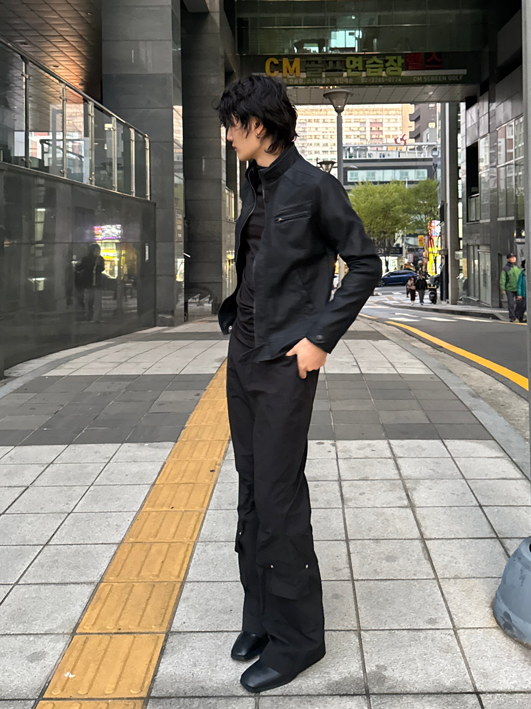 Y2k began leather biker jacket