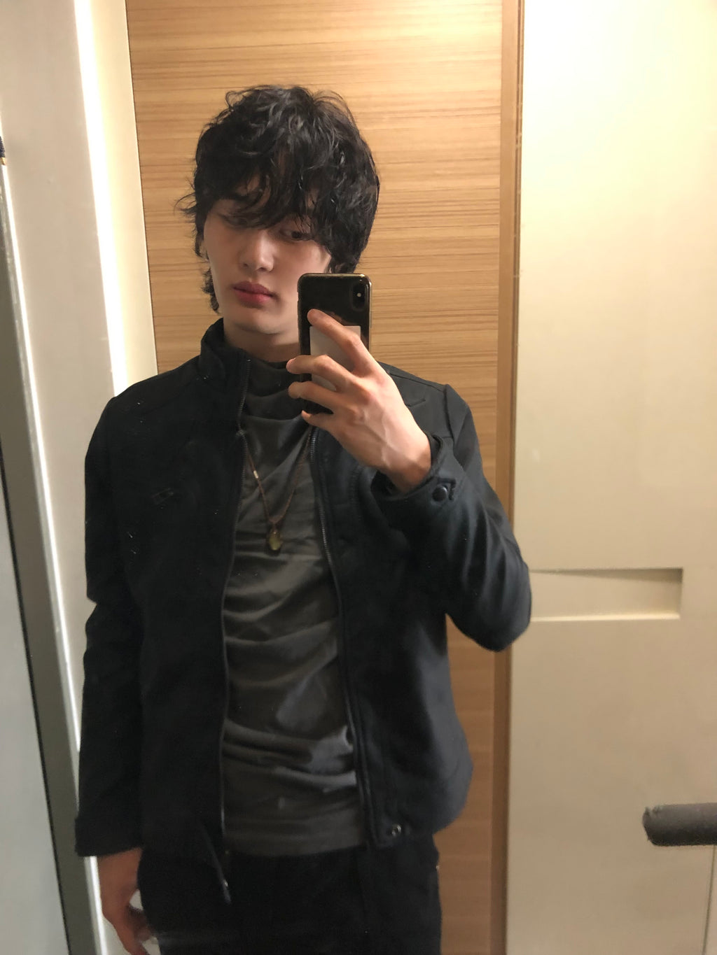 Y2k began leather biker jacket