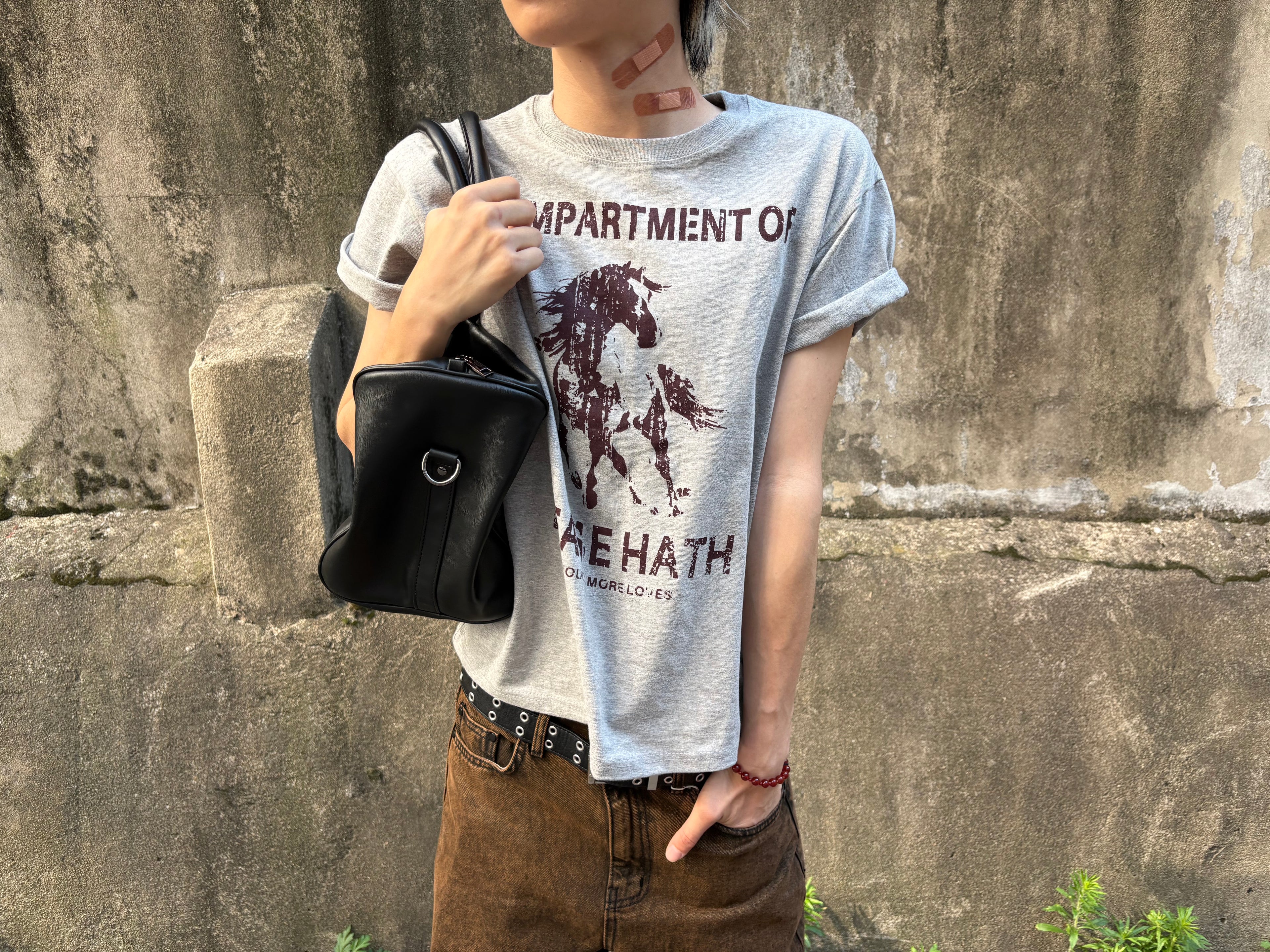 Distressed Horse Graphic Cotton Tee