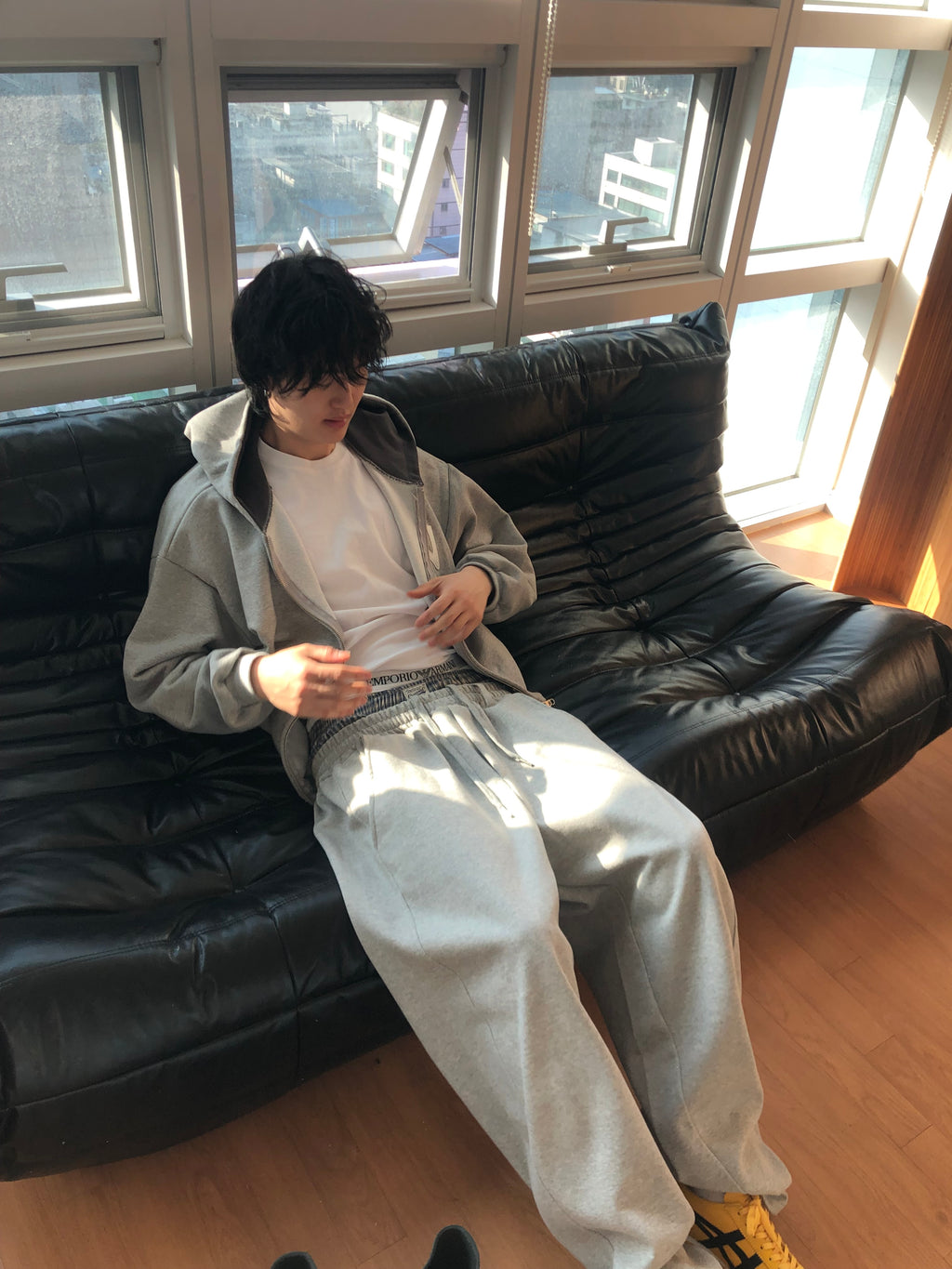 Sagged Layered Sweat Pants