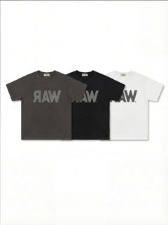 Bio-Washed Semi-Crop Graphic T-Shirt