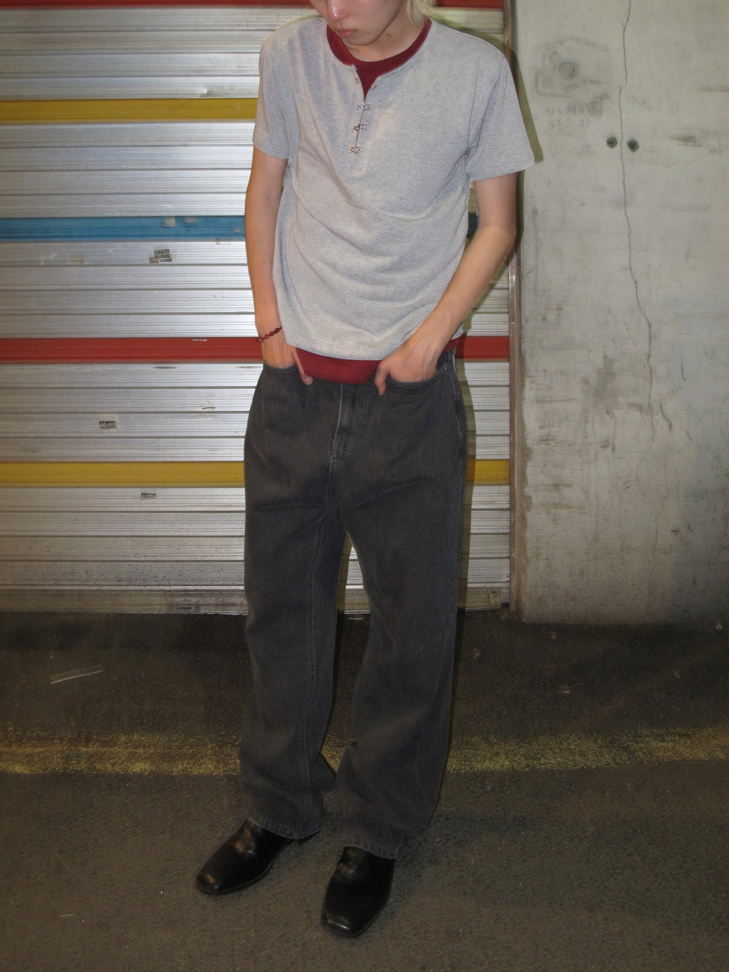 Carry Over Embroidery Wide Denim Pants