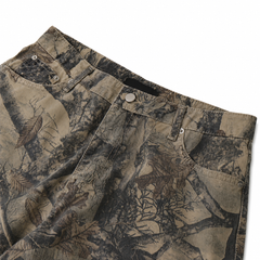 Washed Forest-Camo Balloon Pants
