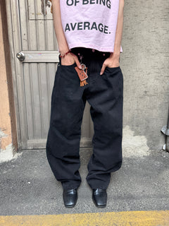 Tab-Pocket Wide Denim Pants