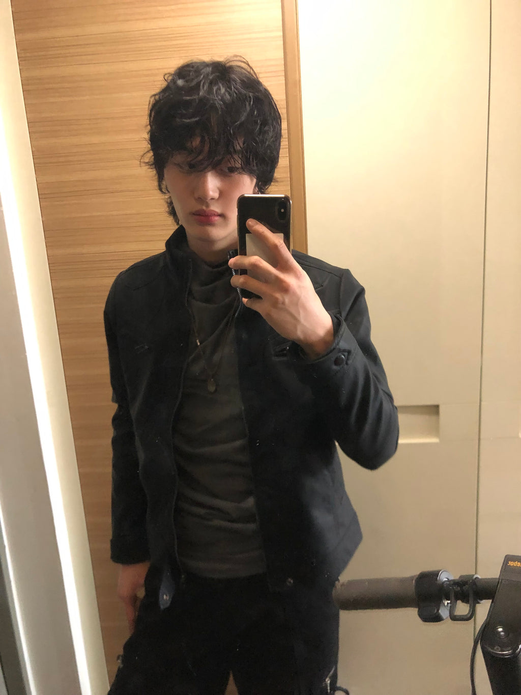 Y2k began leather biker jacket