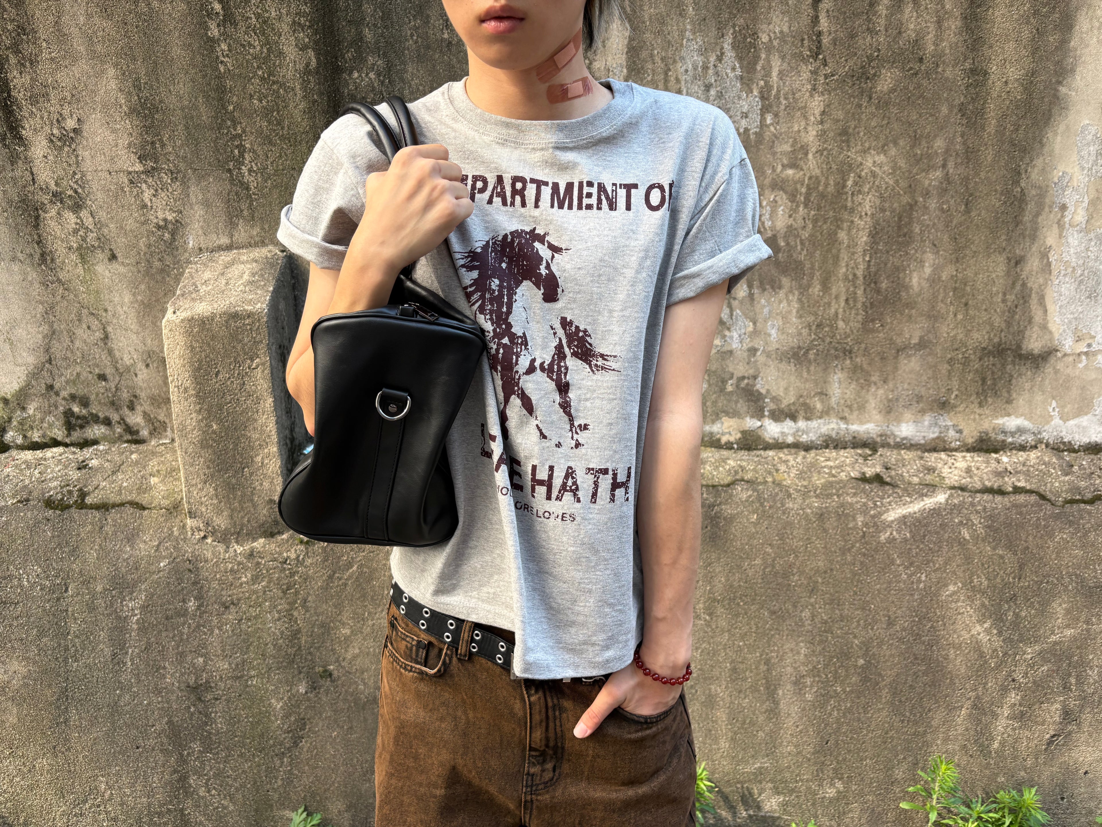 Distressed Horse Graphic Cotton Tee