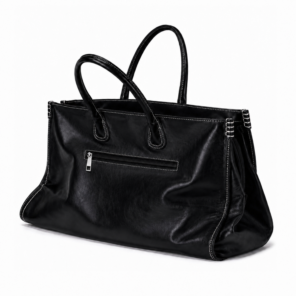 Contrast-Stitch Carryall Bag