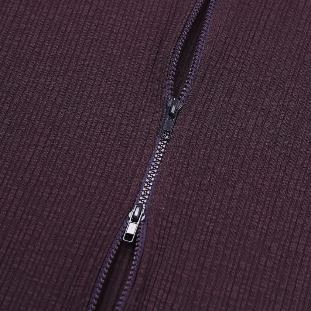 Ribbed Mock-Neck Zip Knit Top