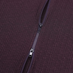 Ribbed Mock-Neck Zip Knit Top