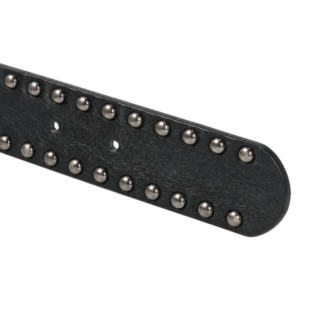 Double-Row Studded Black Belt