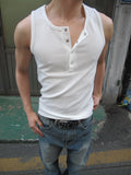Ring-Button Henley Tank Top